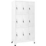 vidaXL Garderobna omara z 9 vrati jeklo 90x45x180cm siva, (20705351) Cene