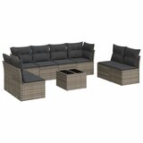 Maison Chic Seti vrtnega pohištva - Vrtna garnitura - Vrtni pohištvo set 9-delna z blazinami siv poli ratan, (21806122) | Shoptok.si