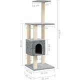  Penjalica za mačke sa stupovima za grebanje svjetlosiva 104 cm | shoptok.hr