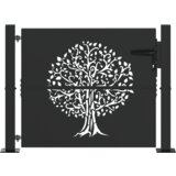 vidaXL Vrtna vrata Drugo Črna 105 x 100 cm Jeklo s prašnim premazom | Shoptok.si