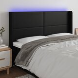 vidaXL LED posteljno vzglavje črno 163x16x118/128 cm umetno usnje Cene