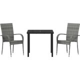  Vrtni set za objed 3 kom. Siva Čelik s prahom premazan | shoptok.hr