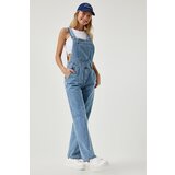  Women's Light Blue Wide Pocket Denim Jumpsuit | Eponuda.ba