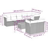 9-dijelni set vrtnih sofa od poliratana s jastucima sivi | shoptok.hr