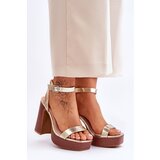 Boto Leather Sandals On A Chunky Platform gold Marina | Shoptok.si