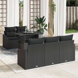  Garnitura za vrt Set od 6 Crna Ratan Poliester | shoptok.hr