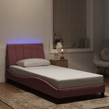  Okvir kreveta s LED-om bez madraca Hanko ružičasti 90 x 190 cm baršunasti | shoptok.hr