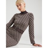 Guess Pletena haljina 'LISE' tamno smeđa / bijela | shoptok.hr