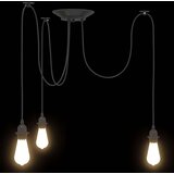 vidaXL obesek svetilka s 3 nosilci E27 Črna kovina | Shoptok.si