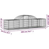  Obokane gabion košare 9 kosov 200x50x40/60 cm pocinkano železo, (20757584) | Shoptok.si