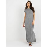 Fashion Hunters Gray summer knitted dress with slits Cene