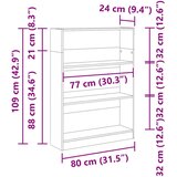  Polica Crni hrast 80 x 24 x 109 cm Konstruirano drvo | shoptok.hr