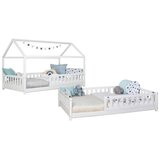 MID.YOU Postelja Duo, 90x200, Bor, Bela, Masivno | Shoptok.si