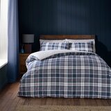 Catherine Lansfield Modra/bež posteljnina za zakonsko posteljo iz sherpa flisa 200x200 cm Cosy Sherpa Check – | Shoptok.si