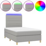  box spring s madracem LED svjetlosivi 120x200 cm tkanina | shoptok.hr