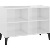 Maison Chic TV omarica - TV stojalo - Televizijska omarica s kovinskimi nogami visok sijaj bela 69,5x30x50 cm, (21702203) | Shoptok.si