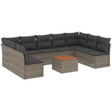  10-dijelni set vrtnih sofa od poliratana s jastucima sivi | shoptok.hr