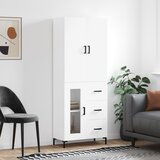 vidaXL Visoka omara bela 69,5x34x180 cm inženirski les | Shoptok.si