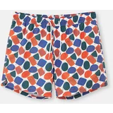 Dagi White - Orange Starfish Patterned Short Beach Shorts
