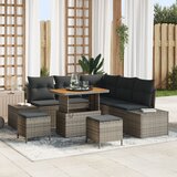 vidaXL 8-dijelni vrtni set sofe s jastučićima sivi poli ratan acacia | shoptok.hr