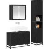 vidaXL Komplet pohištva za kopalnico 3 pcs Črni hrast 90 x 33 x 60 cm | Shoptok.si