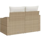  Dvosjedna vrtna sofa s prostorom za pohranu i jastucima bež poli ratan | shoptok.hr