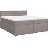  Krevet s oprugama i madracem smeđesivi 200x200 cm od tkanine | shoptok.hr