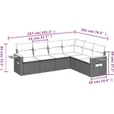  6-dijelni set vrtnih sofa s jastucima crni od poliratana | shoptok.hr