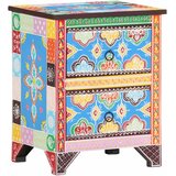 Ručno obojeni noćni ormarić 40 x 30 x 50 cm masivno drvo manga Šarena | Shoptok.si