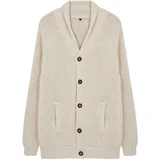 Trendyol Beige Regular Fit Shawl Collar Knitwear Cardigan