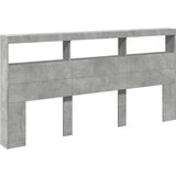 Ormarić za uzglavlje LED svjetlima boja betona 200x17x102 cm | shoptok.hr