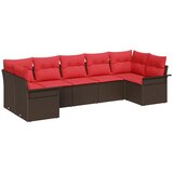  Sjedeća garnitura za vrt 7 kom. Smeđa poliratan 289 x 132,5 x 85 cm | Shoptok.si