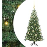 vidaXL Božično drevo med 150 LED z stojalom Zelena 120 cm PVC | Shoptok.si