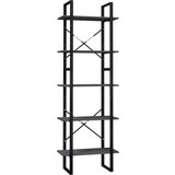 vidaXL 5-nadstropna knjižna omara siva 60x30x175 cm borovina | Shoptok.si