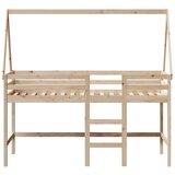 vidaXL Posteljni okvir z lestvijo in streho 90x200 cm borovina Cene