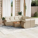  9-dijelni set vrtnih sofa s jastucima bež od poliratana 70 x 62 x 69 cm | shoptok.hr