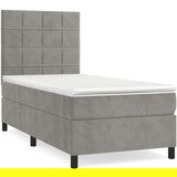 Box spring krevet s madracem svjetlosivi 90x190 cm baršunasti | shoptok.hr