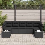  Sjedeća garnitura za vrt 7 kom. Crna poliratan 289 x 154 x 69 cm | Shoptok.si