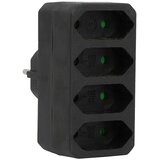 Unitec Evro adapter (Črna, Število vtičnic Euro: 4 kos, 1.250 W) | Shoptok.si