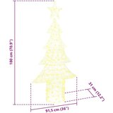 vidaXL Božično drevo med 240 LED Toplo bela 180 cm Akril | Shoptok.si