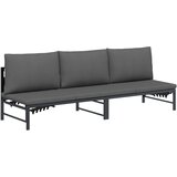  Suncobranska ležaljka za 3 osobe Crna 200 x 62 x 59,5 cm | shoptok.hr