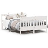 Maison Chic Posteljni okvir - Dvoposteljna postelja - Zakonska postelja brez vzmetnice bel 140x200 cm trdna borovina-J11469, (21769003) | Shoptok.si