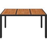  Vrtni stol s drvenom pločom crni 150 x 90 x 75 cm od poliratana | shoptok.hr
