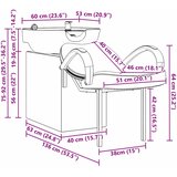  Stolica za šampon Crna i bijela 136 x 60 x 92 cm PVC | shoptok.hr