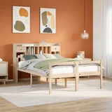 vidaXL Krevet s regalom za knjige bez madraca 140x190 cm od borovine