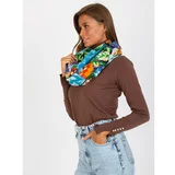 Fashionhunters Blue and orange scarf with prints