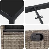 vidaXL 9-delni vrtni jedilni komplet z blazinami sivi poli ratan | Shoptok.si