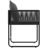  Stolica s jastukom 4 pcs Crna i antracit PE ratan | shoptok.hr