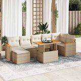 vidaXL 8-dijelni set vrtnih sofa od poliratana s jastucima bež bagrem | shoptok.hr