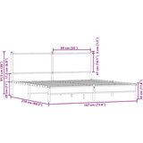 vidaXL Metalni okvir kreveta bez madraca smeđa boja hrasta 183x213 cm | shoptok.hr